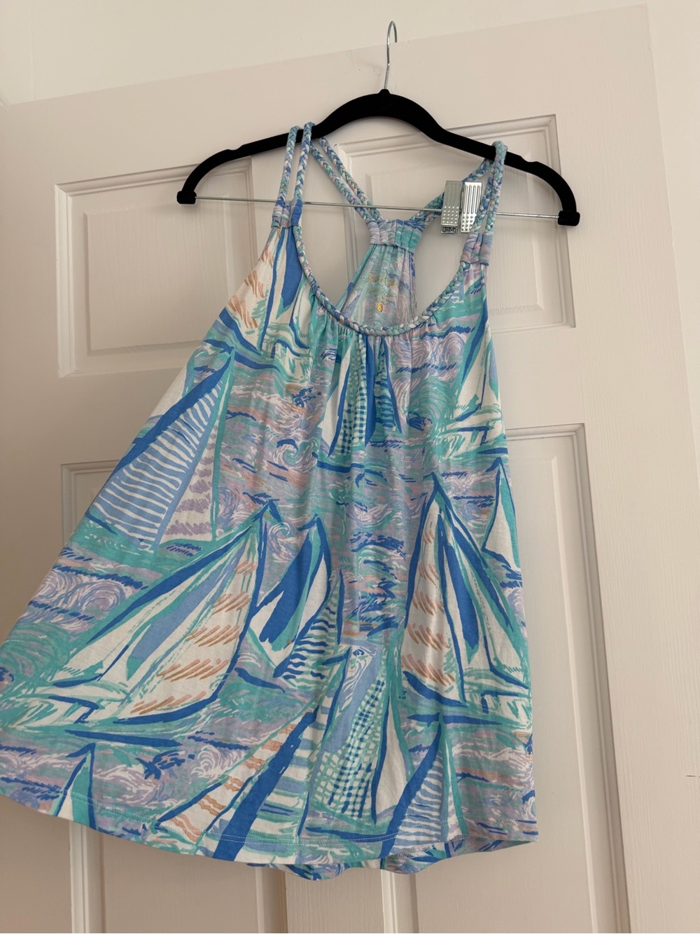 Lilly Pulitzer Blue & Aqua Sailboat Print Tank Top